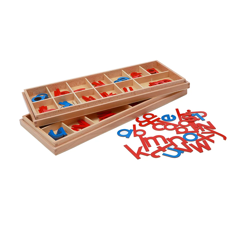 

Preschool Montessori Educational Toys Language Learning Materials Small Movable Alphabets Boxes Wooden Letters 3-6years Kids