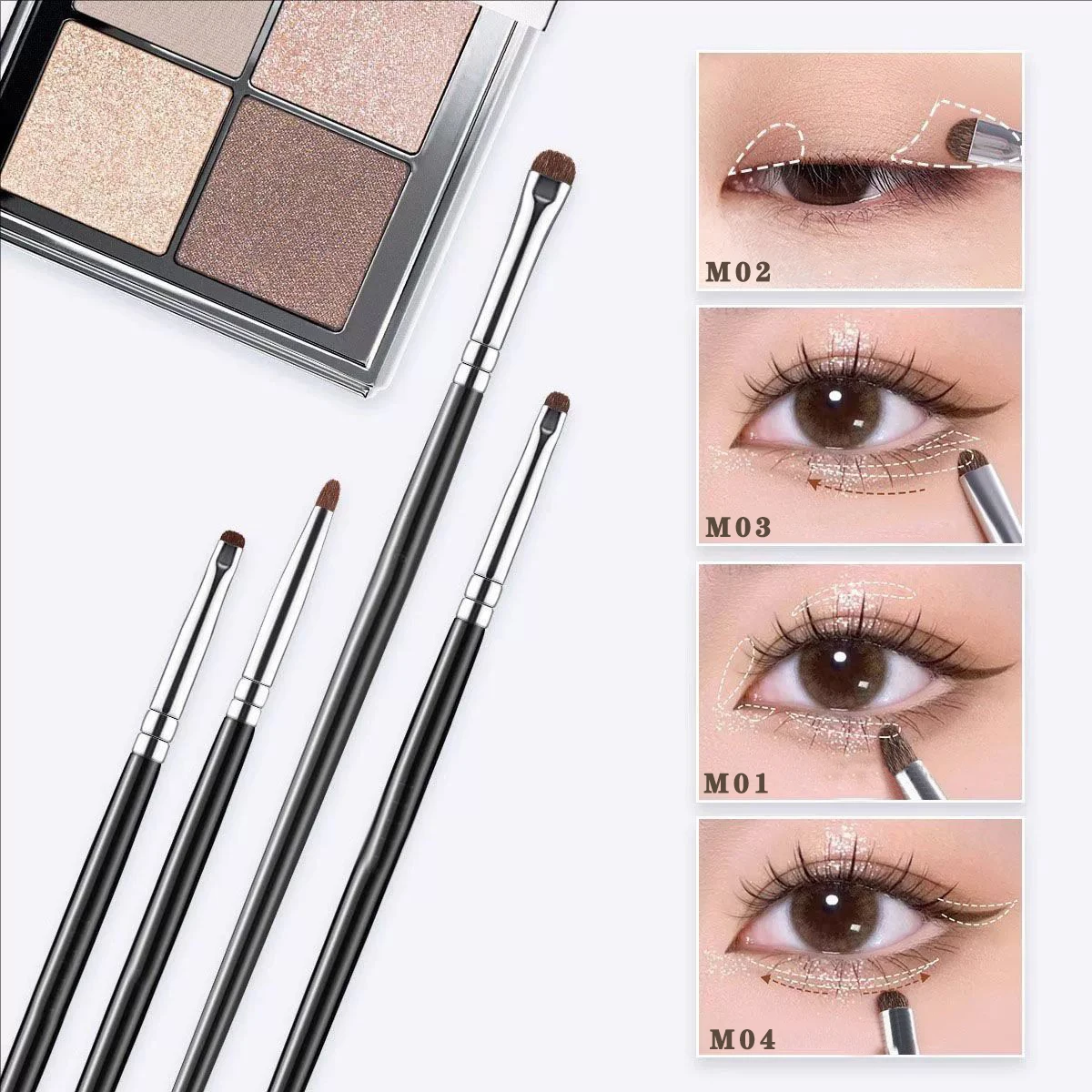 Pinceau de maquillage pour détails des yeux en crin de cheval, petit pinceau pour ombre à paupières, Eyeliner, brosse pour taches, pour Application de maquillage de précision