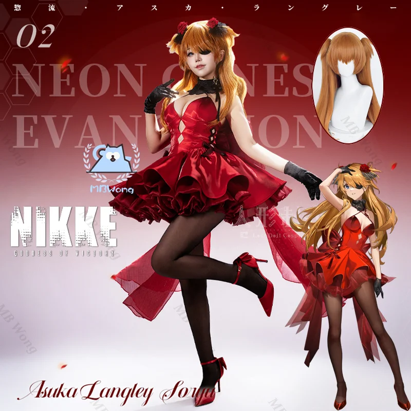 

Игра Goddess of Victory Nikke EVA Asuka Косплей Костюм Asuka Ocean's Lament Outfit Красное платье Лолиты на Хэллоуин Praty для взрослых