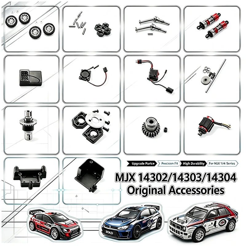 Mjx 14301 14302 14303 Remote Control Car Original Accessories Shock Absorber Cvd Tire Steering Engine Car Shell Pillar Servo Arm