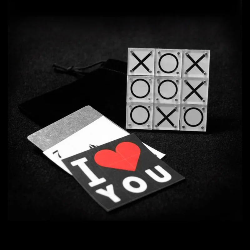 

Tic Tac Toe Mini Magic Tricks Gimmick Props Magician Close Up Illusions Mentalism Funny Classic Paper and Pencil Game Magia