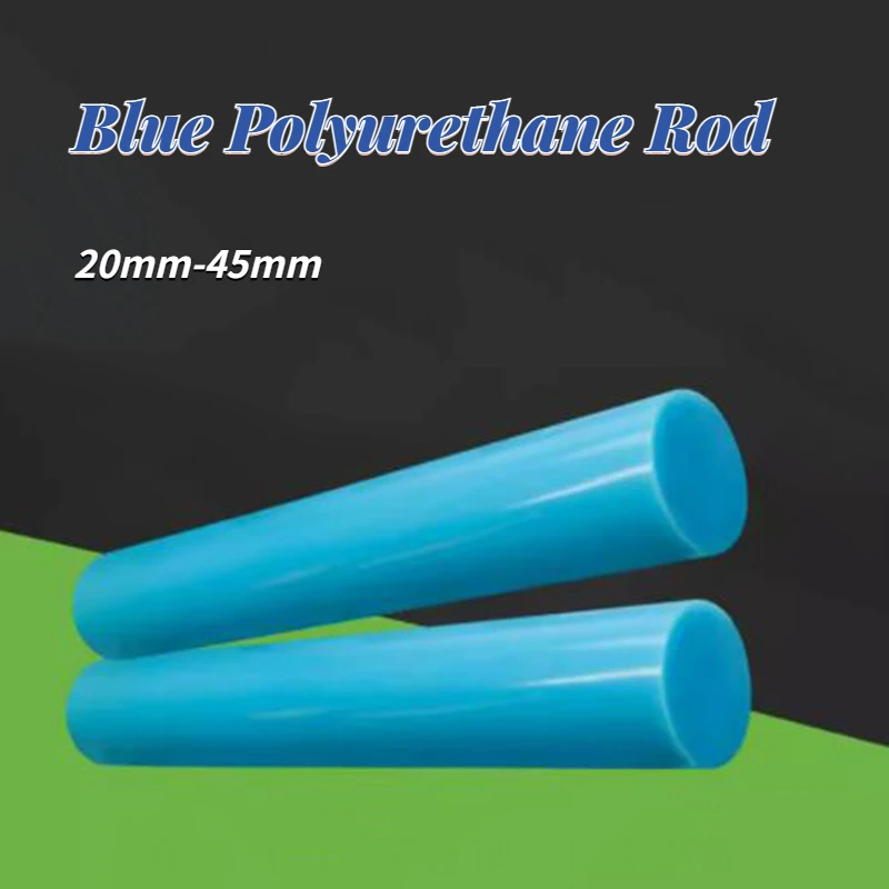 1Pcs Blue Polyurethane Rod Cow Tendon Elastic Rubber Uni Glue PU Rubber Round Bar Processing Diameter 20mm-45mm