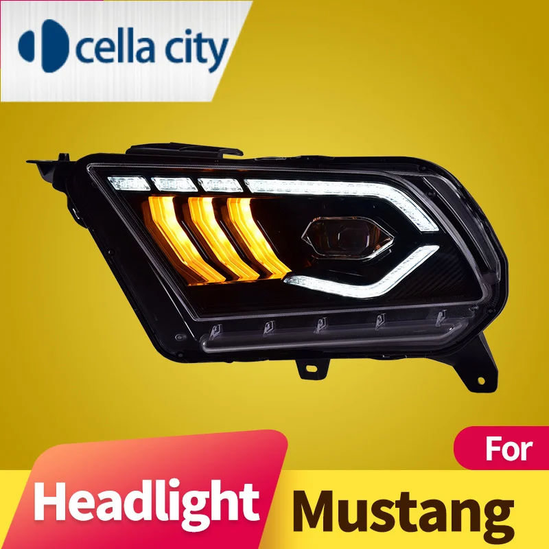 

Headlight Assembly For Ford Mustang 2010-2012 LED DRL LED Sequential Turn Signal LED Low Beam LED High Beam