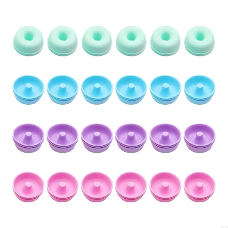 

M17D 24pcs Flexible Silicone Cupcake Liners Heat Resistant Oven Safe Doughnuts Molds