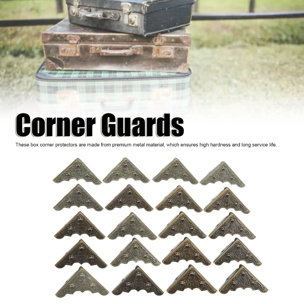50pcs Iron Metal Corner Protector High Hardness Durable Corner Guards Retro Vintage With Screws Wooden Box Protector Jewelry Box