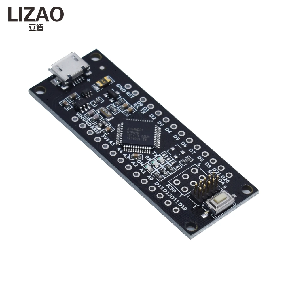 LIZAO SAMD21 M0-Mini Miniature ARM Cortex M0 32-bit Board Pins UnSoldered Fully Compatible with Arduino Zero Arduino M0