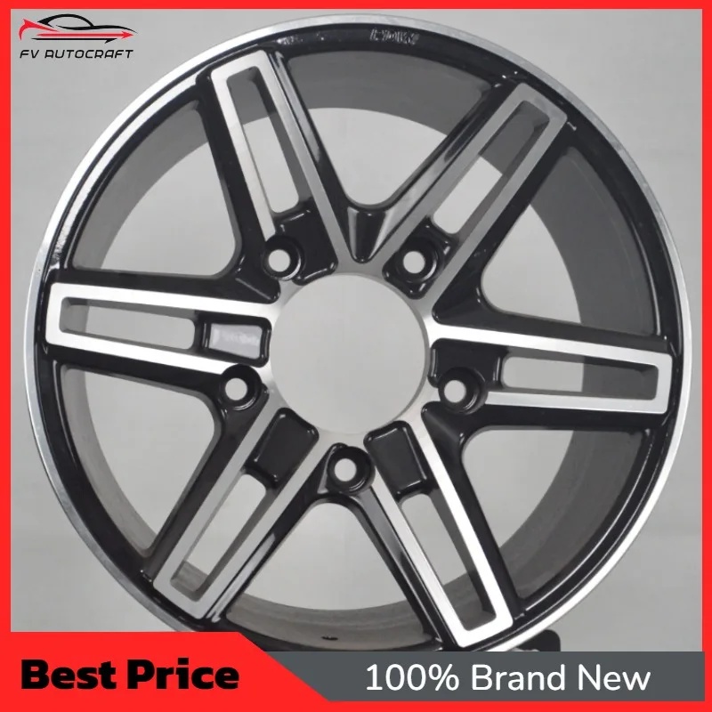 

【2026】Factory Wholesale Retro Sport 5-Spoke Black Machined Alloy Wheels 15 16 Inch 5x139.7 5x160 6x139.7 6x160 Universal Car Rim
