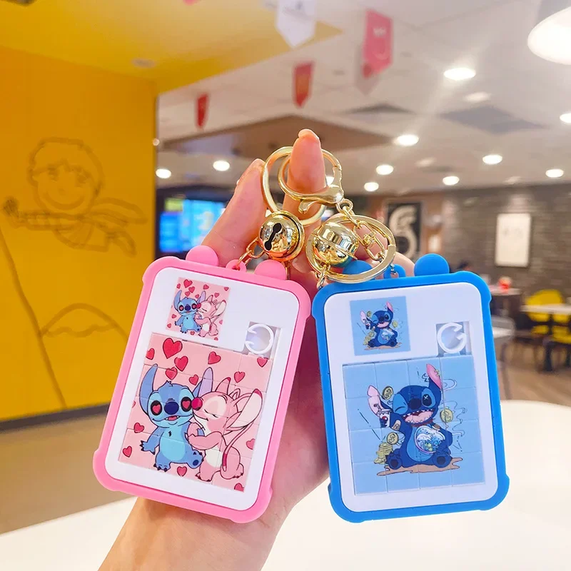 Cartoon Lilo & Stitch Keychain Anime Disney Accessories Puzzle Puzzle Extractor Toy Pendant for Children's Christmas Gifts