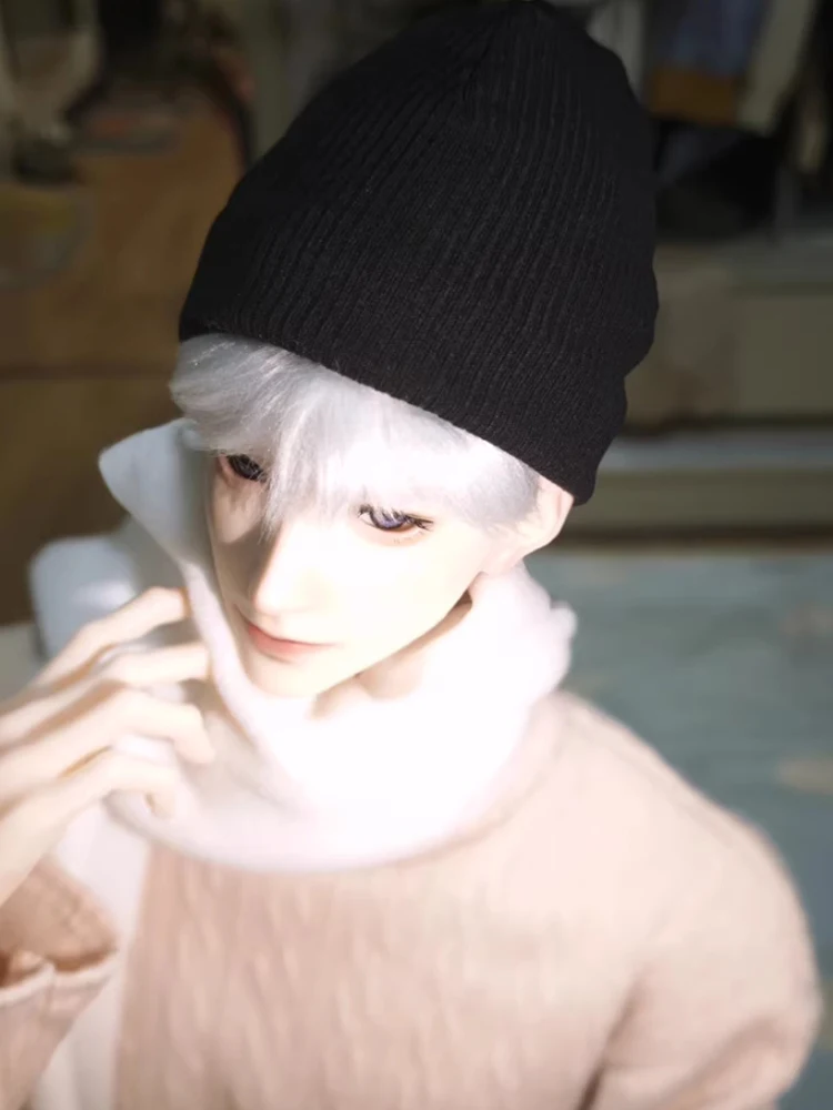 A07 الأطفال اليدوية لعبة العم ID75 uf75 mfd80 BJD إكسسوارات دمي بني أسود رمادي اللون نوع بسيط قبعة صوف 1 قطعة