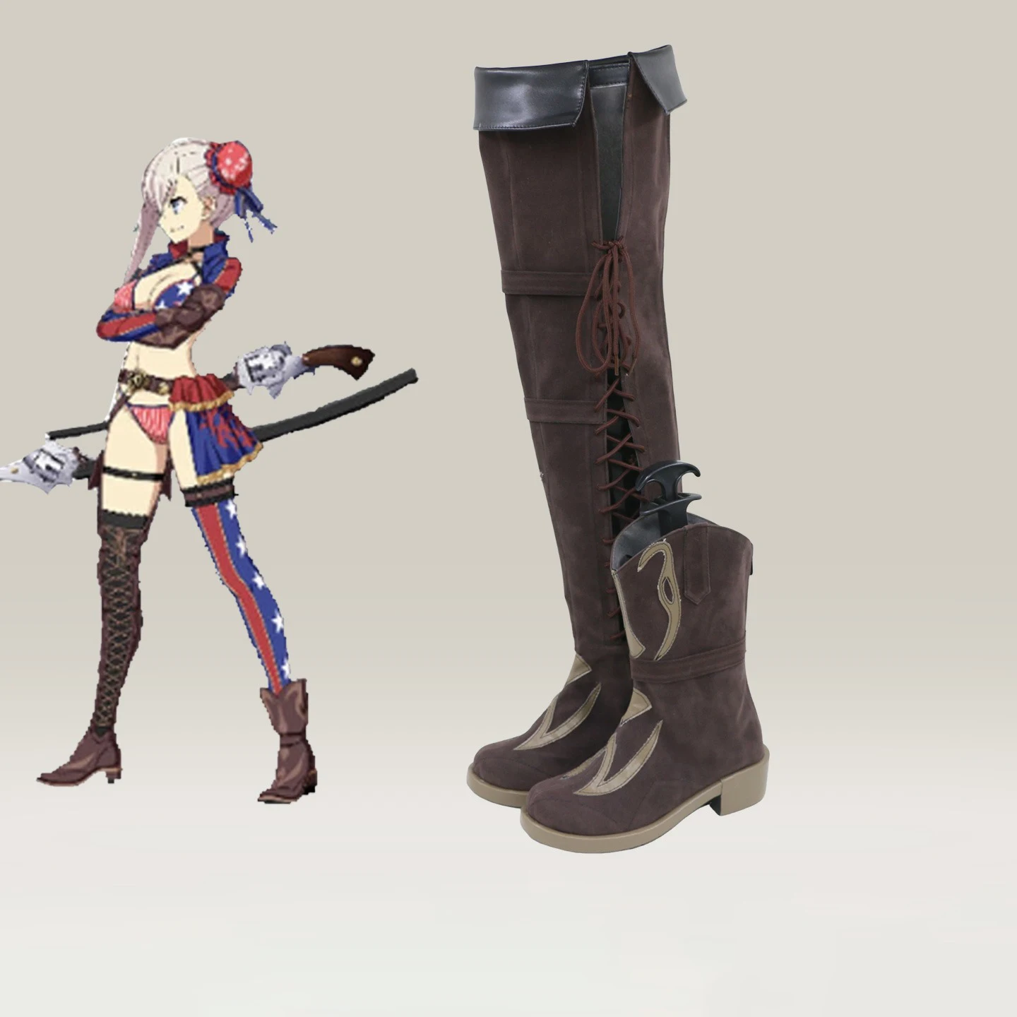 Fgo miyamoto musashi cosplay sapatos anime acessórios cosplay adereços sapatos de couro do plutônio botas de carnaval de halloween feito sob encomenda