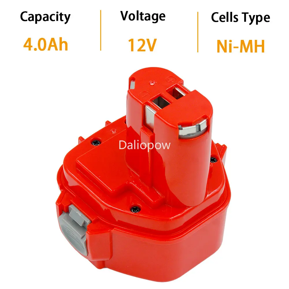 PA12 12V 4000mAh Ni-MH Rechargeable Battery and Charger for Makita 1220 1233 1234 1235 6270D 6271D 6227D 6317D 8270D 1050D 4013D