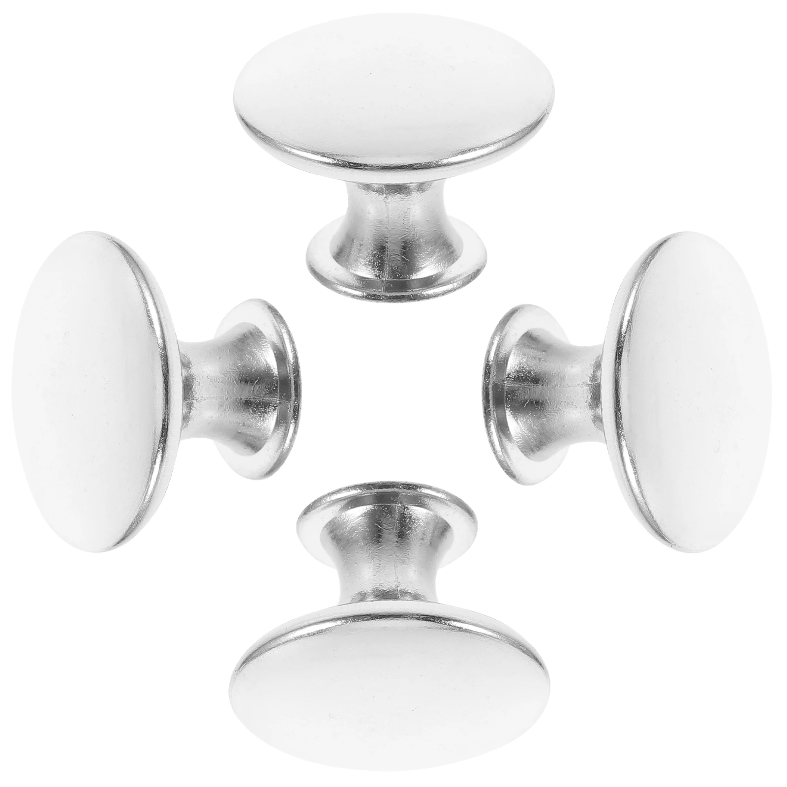 

4 Pcs Round Door Handle Knobs Silver Drawer Pulls for Cupboards Wardrobe Metal Cabinet Hardware Dresser Furniture Decor