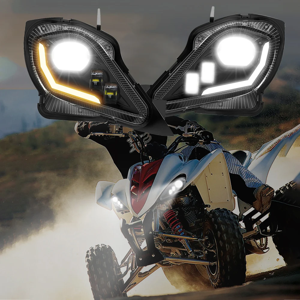

ATV LED Headlight Turn Signal Lights for Yamaha Raptor 700R 700 450R YFZ450 YFZ450R YFZ450X Wolverine 450 350 Raptor700