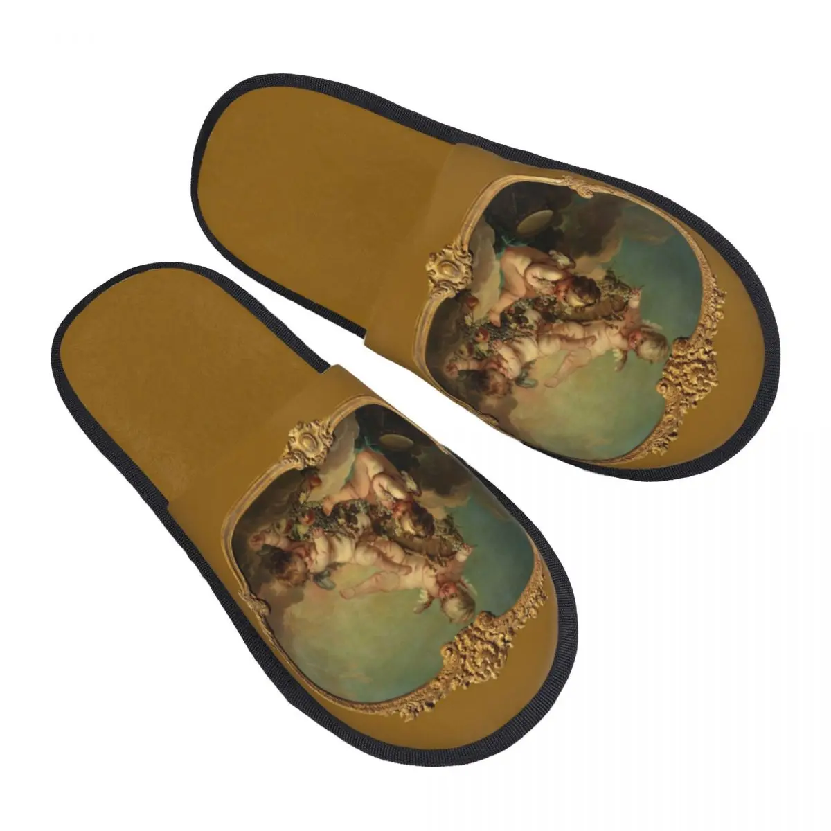 Aangepaste Allegorie Van Herfst Huis Slippers Vrouwen Comfy Traagschuim Boucher Rococo Renaissance Slip Op Hotel Slip Schoenen