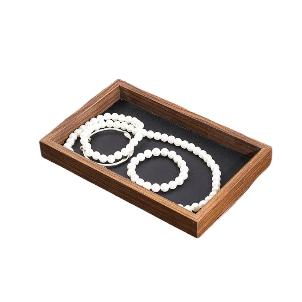 

12/24 сетки деревянный поднос для ювелирных изделий бархатный простой поднос для демонстрации ювелирных изделий большой емкости коробка для хранения держатель для ювелирных изделий
