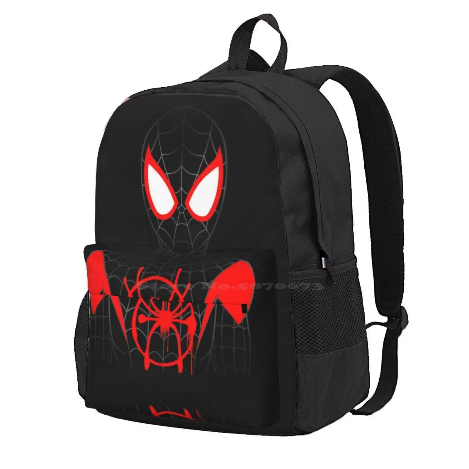 Miles Morales Spider - Superior Version Hot Sale Schoolbag Backpack Fashion Bags Miles Morales Black And Red Boy Spider Into