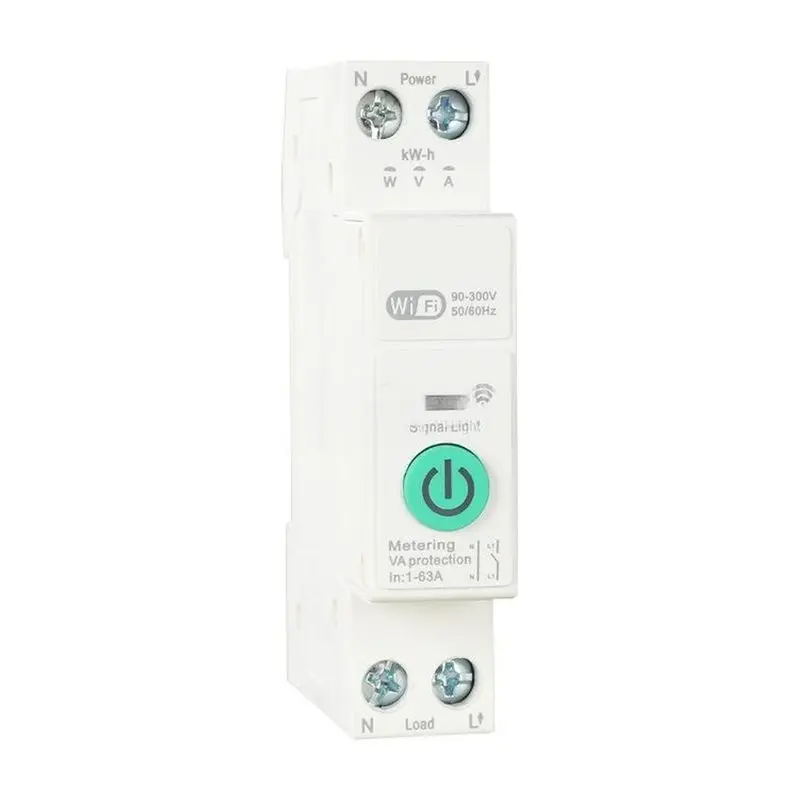 ABVG-Tuya Wifi Smart 63A Circuit Breaker With Metering Power Kwh Voltage Current Protection Power Statistics Timer