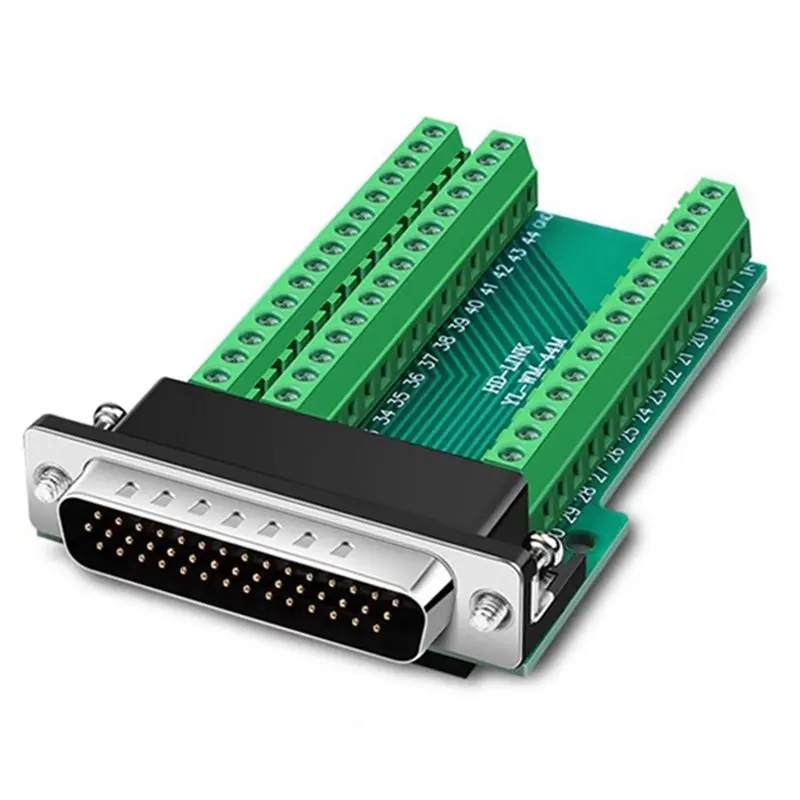 ABKQ-3X HDB44 Solderless Connector Industrial 3 Rows D-SUB 44Pin Male P Hole Plug Breakout Terminal Board Adapter,C