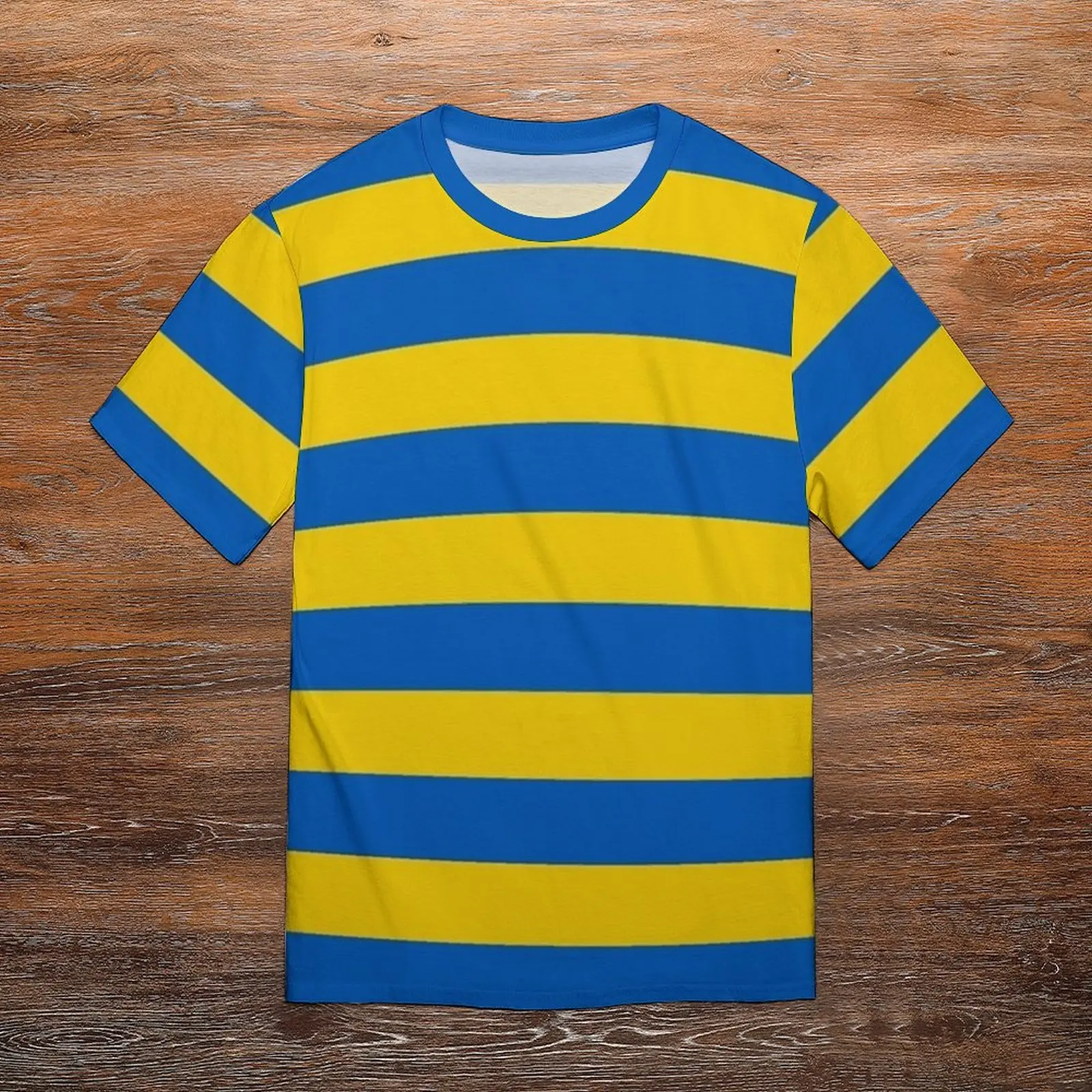 Blaues und gelbes T-Shirt mit ukrainischem Streifenmuster – trendige T-Shirts für Herren, lustiges T-Shirt, Sommer-T-Shirt mit kurzen Ärmeln, grafisches Design, große Größen. – Detail 6