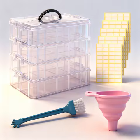 DIY Diamond Painting Embroidery Storage Box, a multi-functional storage box for nail art accessories, rhinestones, and mosaics.