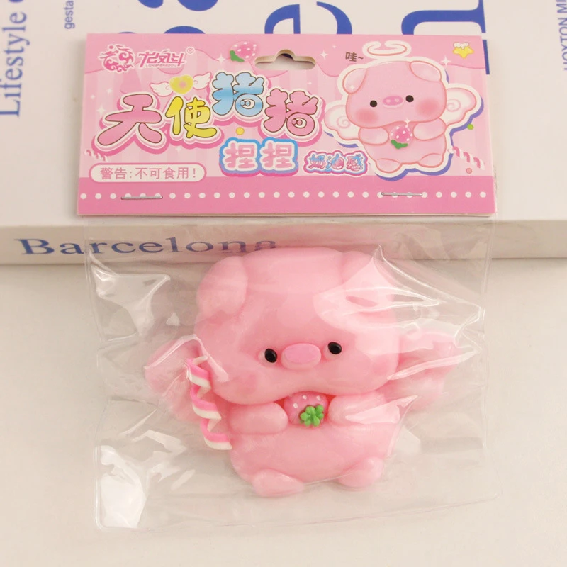 1PC Kind Geschenke Nette Cartoon Engel Schwein Squeeze Sensorischen Spielzeug Langsam Rebound TPR Prise Dekompression Zappeln Prop