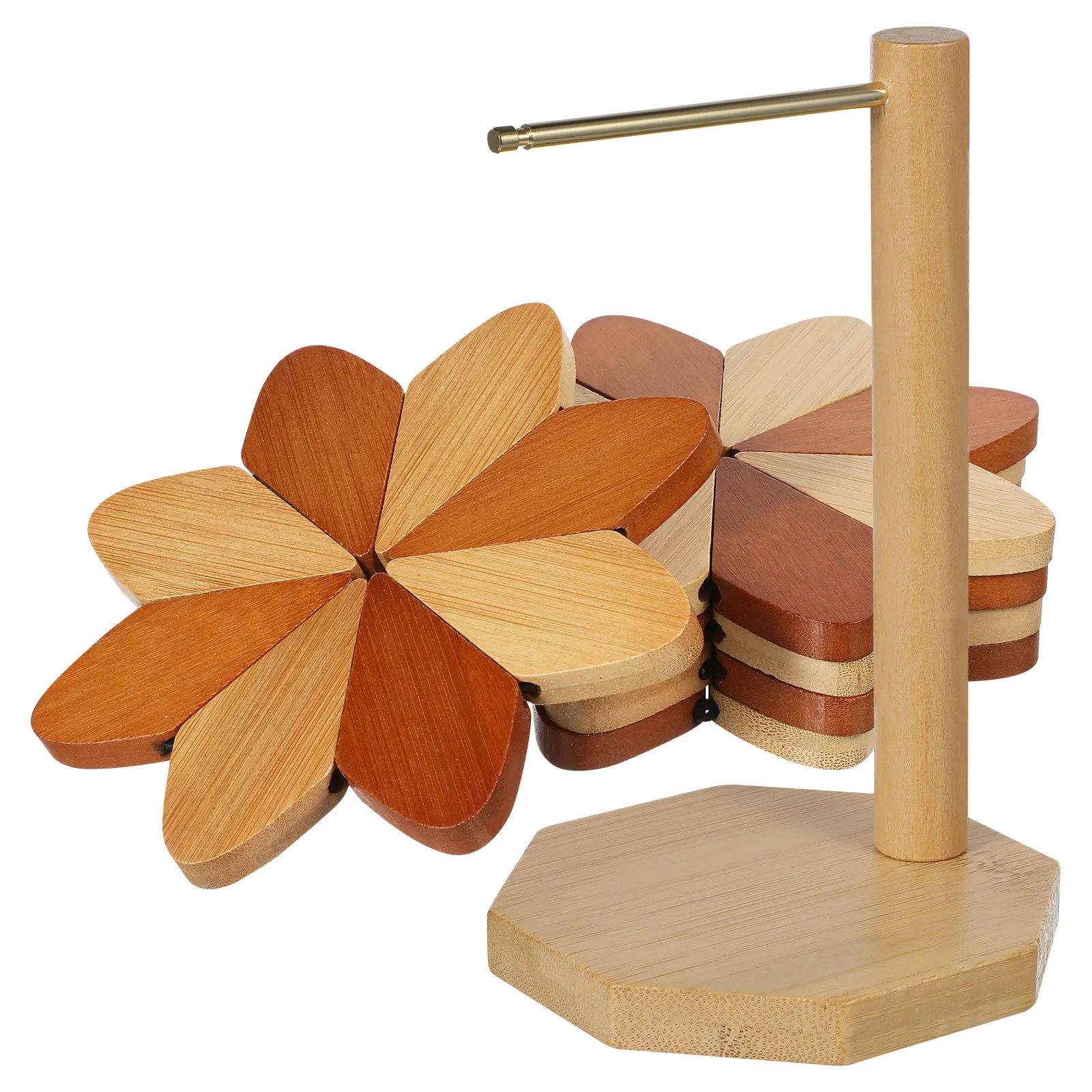 1 Set Windmill Style Heat Resistant Trivets For Hot Dishes Insulation Pad Kitchen Essentials Counter Protector Bamboo Place Mat