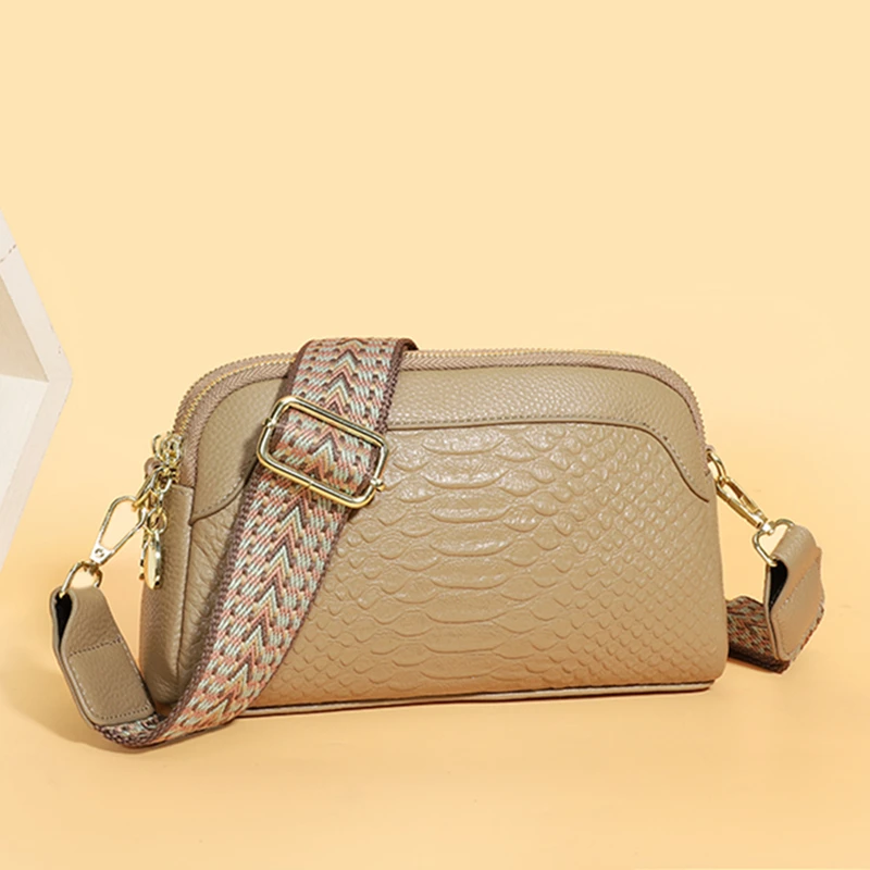 

Women Genuine Leather Shoulder Crossbody Bags High Quality Solid Cow Leather Ladies Handbags Designer Female Messenger Tote Sac