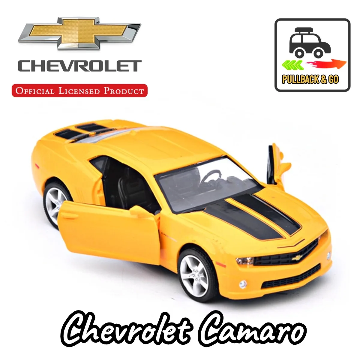 

1/36 Chevrolet Camaro Pullback Toy Car Model Official Licensed Scale Replica Diecast Miniature Art Xmas Kid Boy Gift Toys