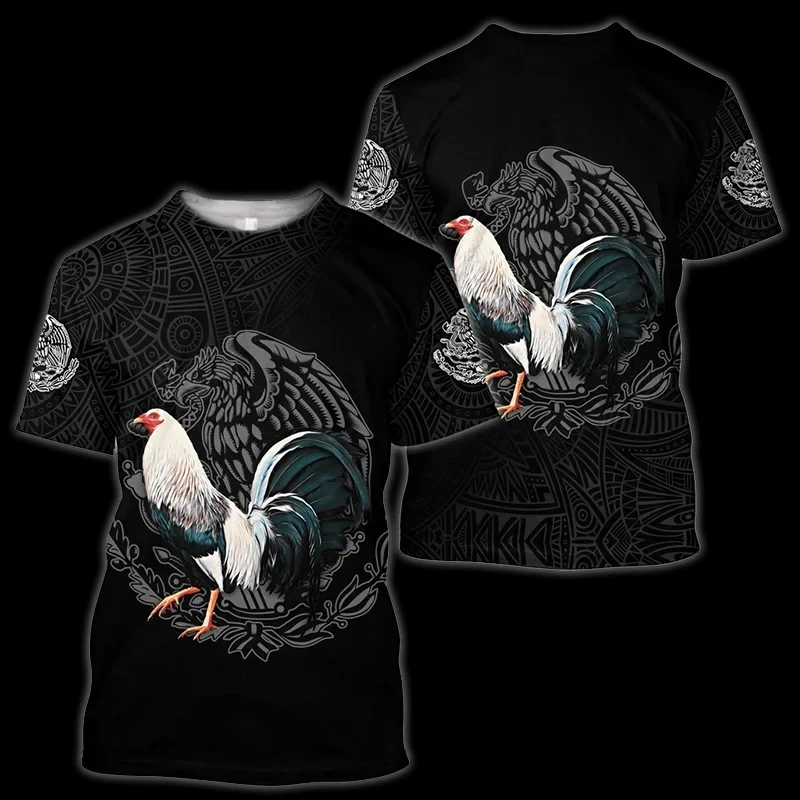 Fighting Rooster 3D Print O-Neck T-shirt Men Pullover Casual Short Sleeve T Shirt Fashion Streetwear Harajuku Unisex Clothing