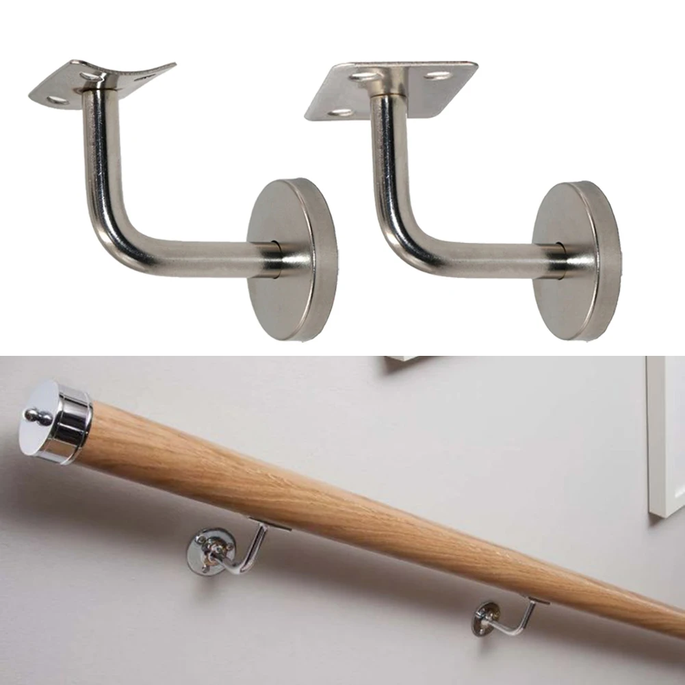 

Handrail Bracket Stainless Steel Bannister Wall Support Hands Rail Balustrade Mopstick Strong Wall-Mounted Handrail-Brackets
