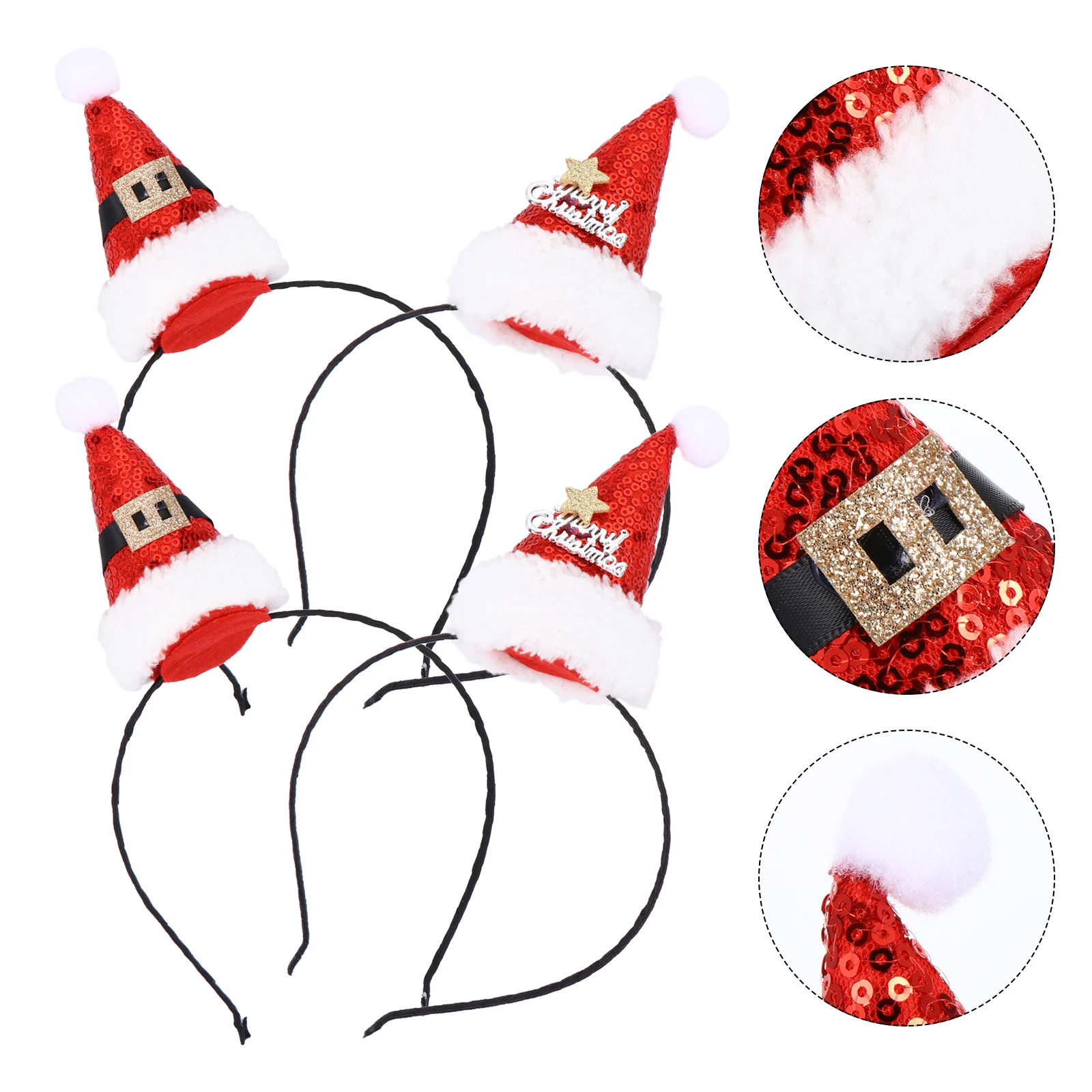

4Pcs Xmas Hat Hairpin Unique Style Lightweight High Quality Xmas Gift for and Adults Hair Hoops Hair Hoops