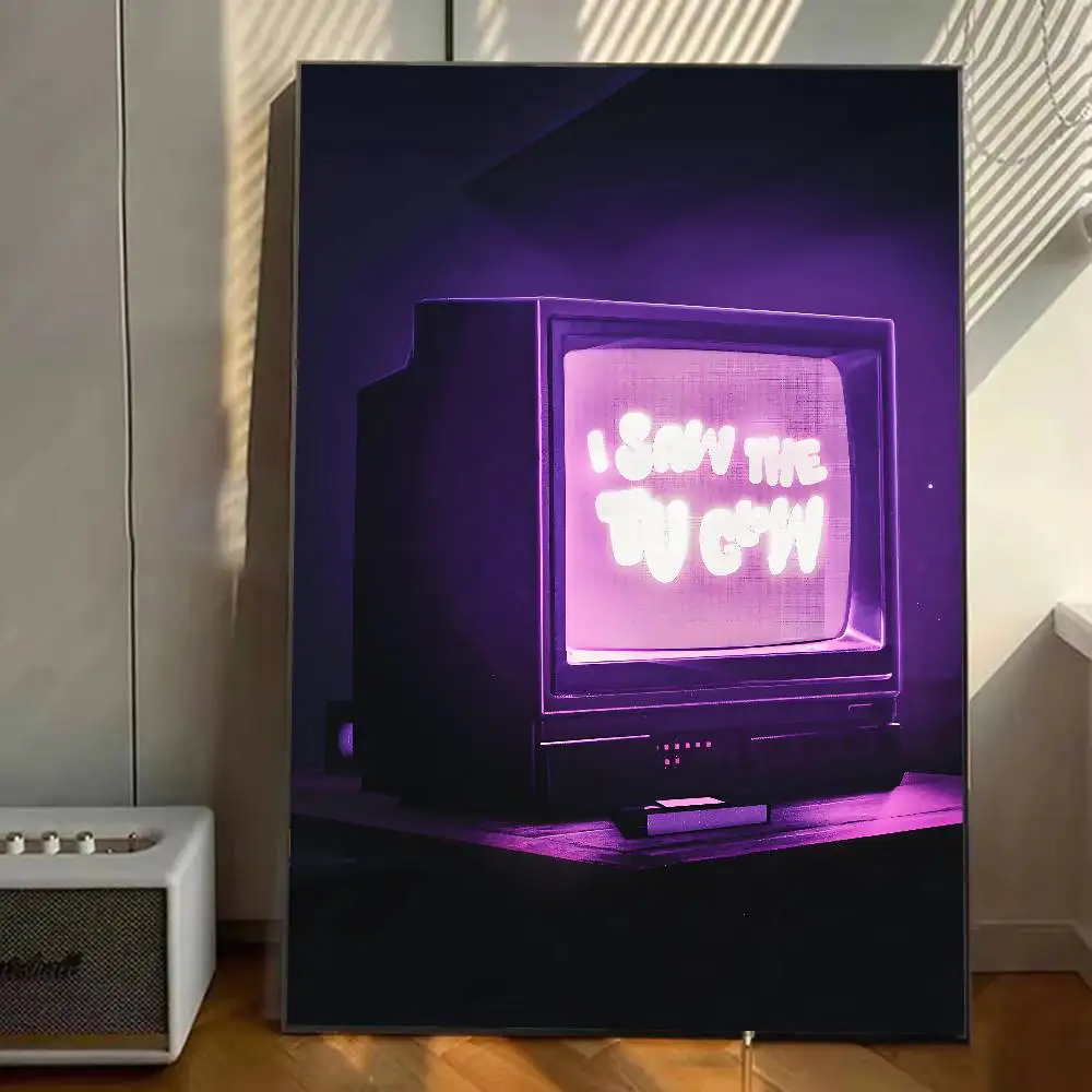 رأيت التلفزيون توهج الساخن الرعب الإثارة الفيلم المشارك معرض يطبع ذاتية اللصق ديكور المنزل الديكور صور مطبوعة للحوائط غرفة المعيشة