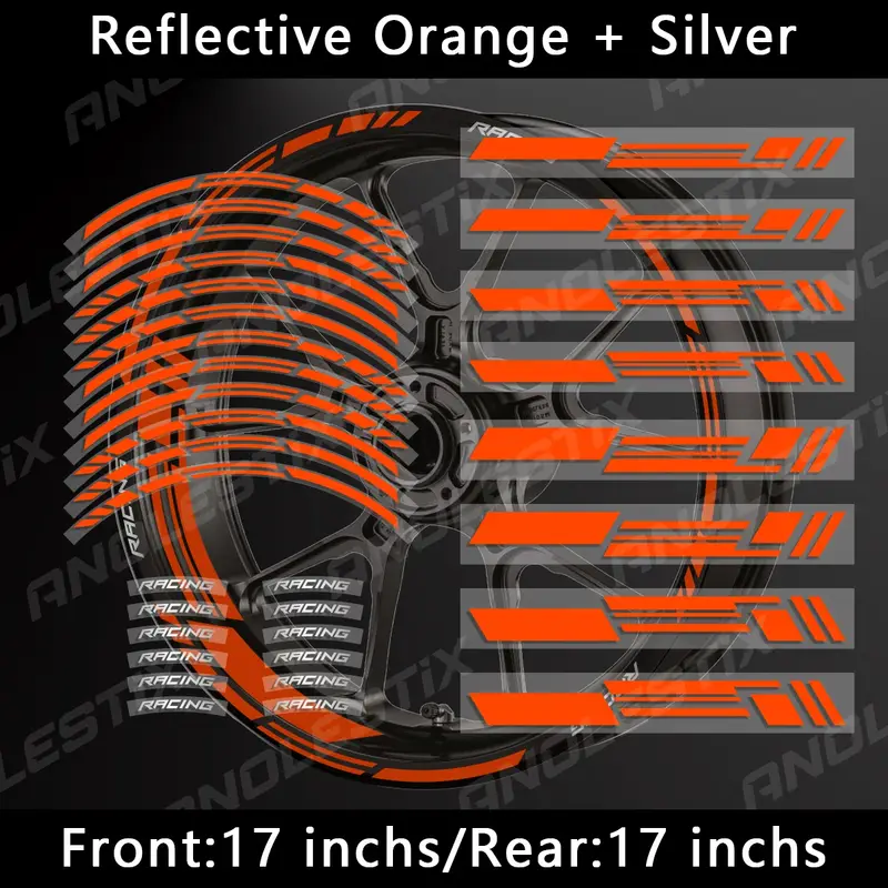 Reflective Motorcycle Wheel Stickers Hub Decal Rim Stripe 17 Inchs For YAMAHA Honda Kawasaki Suzuki BMW KTM Husqvarna Triumph - Image 8