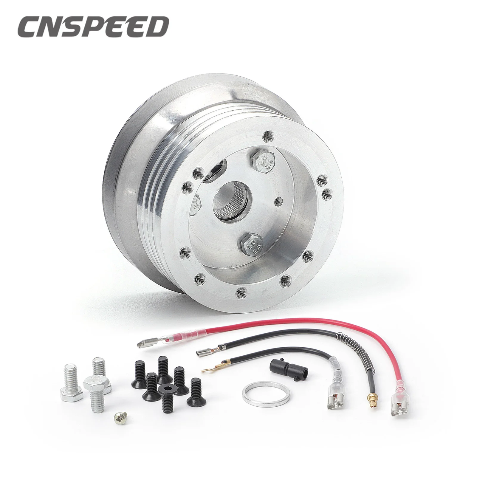 Cnspeed 5 & 6 orifício boleto volante adaptador de volante polido hub adaptador para chevrolet modificação do carro acessórios