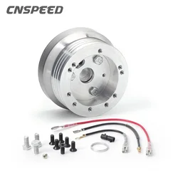 Cnspeed 5 & 6 orifício boleto volante adaptador de volante polido hub adaptador para chevrolet modificação do carro acessórios