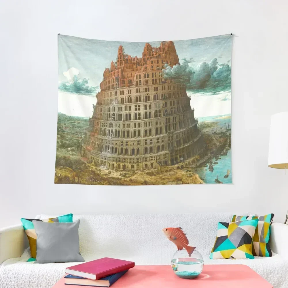 HD. The (Little) Tower of Babel, by Pieter Bruegel the Elder. HIGH DEFINITION Tapestry Room Ornaments Decoration Wall Tapestry