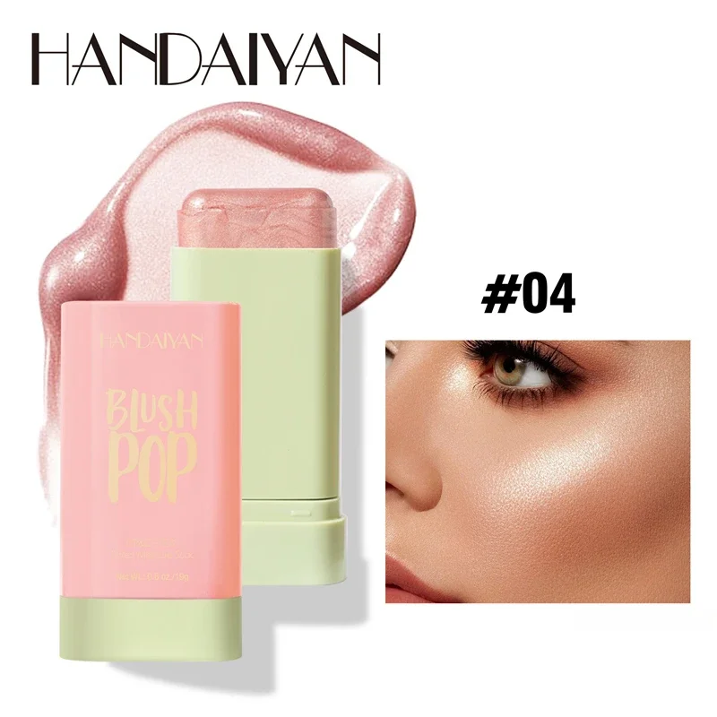 HANDAIYAN Blush Stick Highlighter  Moisturizing Long Lasting Cheek Rouge Blusher Cream Waterproof Face Makeup Cosmetics NEW