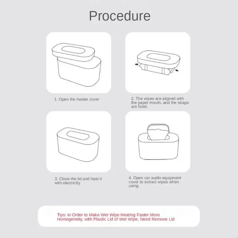 L5YF Baby Wischen Wärmer Heizung Serviette Thermostat Haushalt Tragbare Nass Tissue Heizung Box Isolierung Spender mit Präzise