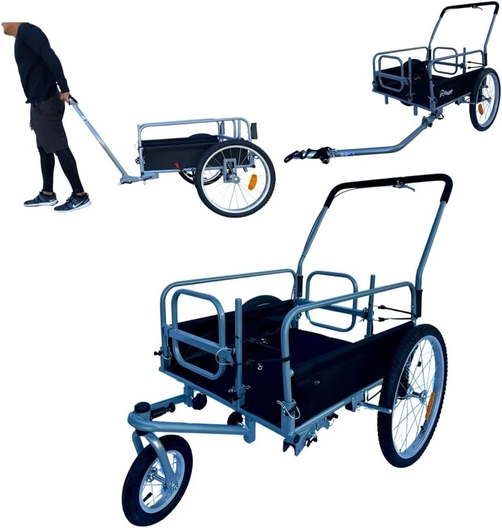 The Original Booyah’s Cargo Stroller and Bicycle Bike Trailer Suspension Beach Sport Cart with Cup Holder Organizer.