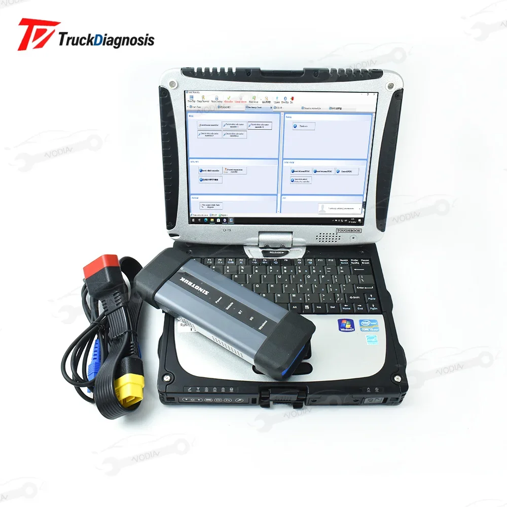 Ready to use cf19laptop+For SINOTRUK HOWO SHACMAN for HOWO/A7/T7H/Sitrak/Hohan Cnhtc Heavy Duty truck Diagnostic Scanner Tool