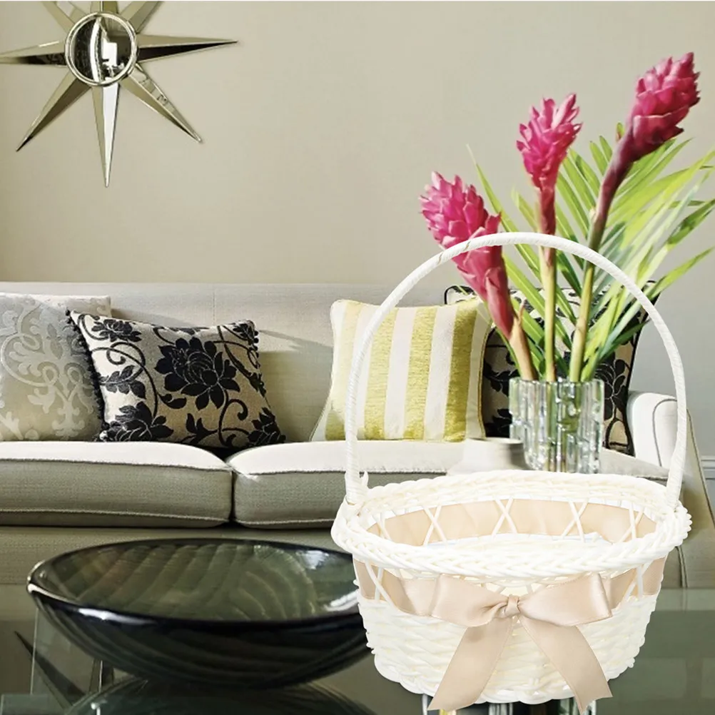 

Деревенская корзина для цветов ручной работы, украшение для свадебной вечеринки, принадлежности для предложения руки и сердца, декор для помолвки, свадебный декор