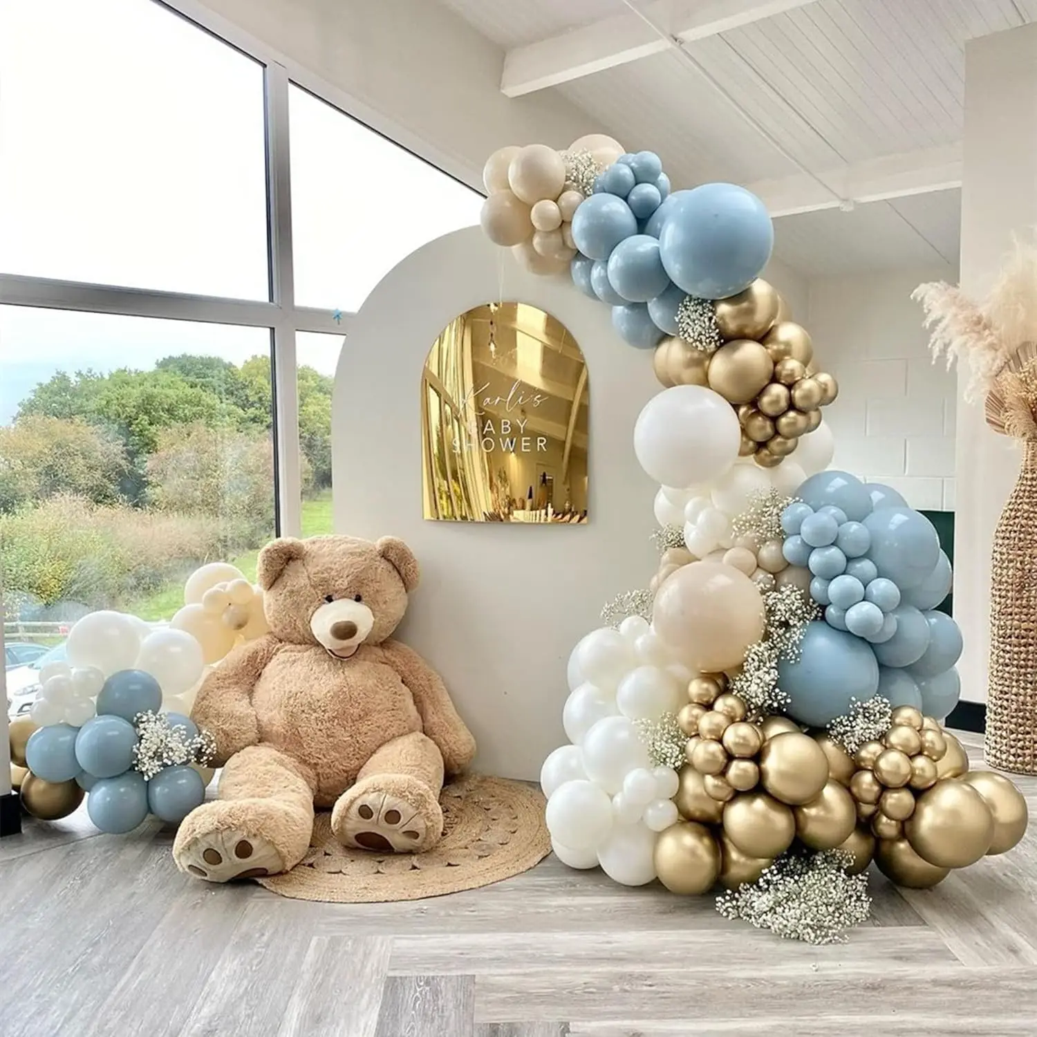 150pcs blue  white  latex balloon arch set for birthdays, weddings, gender reveal, bachelorette party, family reunion