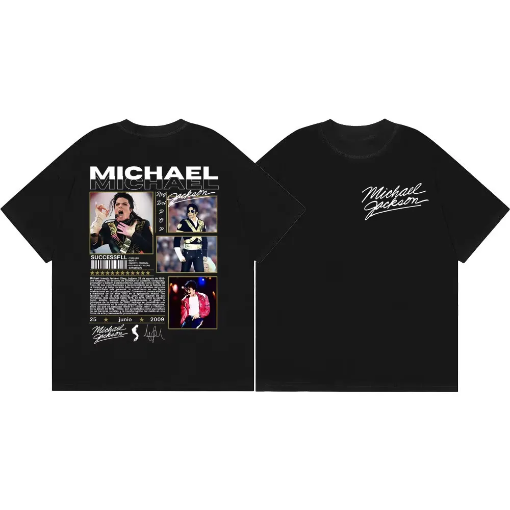 90's Classics Michael Jackson Merch T-shirts Fashion Rock Vintage Short Sleeve T-shirt Men Women Casual Loose T Shirt Streetwear