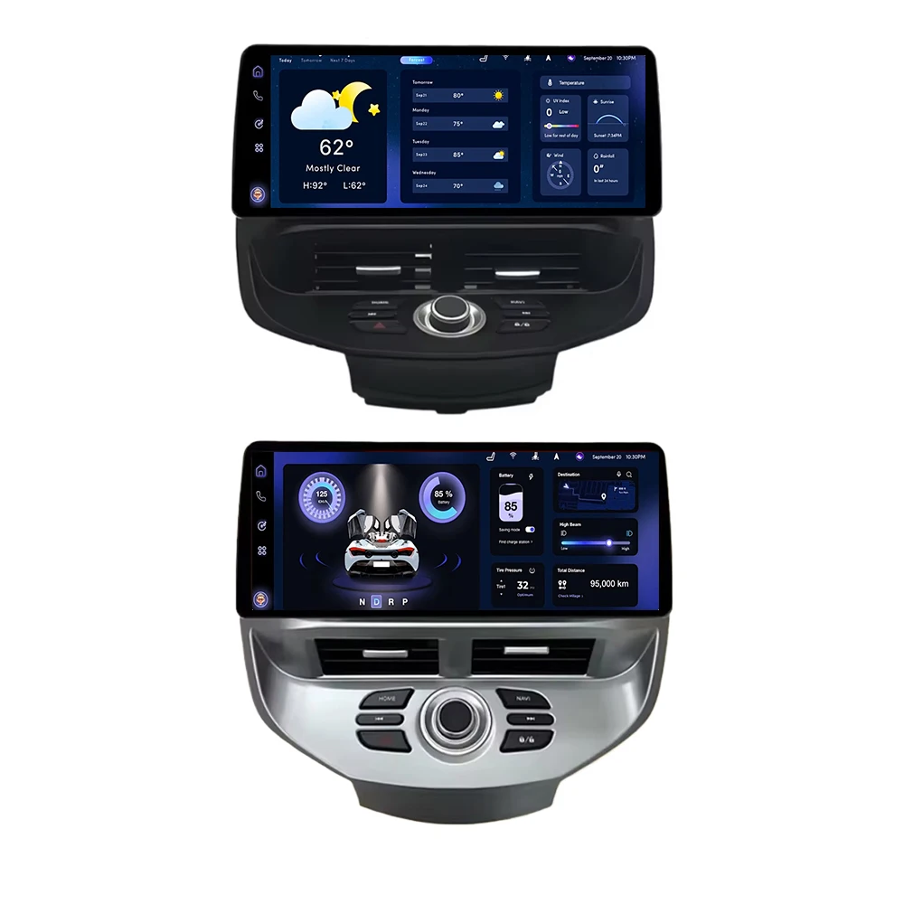 12,3 inch autoradio GPS draadloze Carplay QLED scherm voor Ford Fiesta MK6 MK7 2009-2016 LHD RHD Android multimediaspeler - afbeelding 2