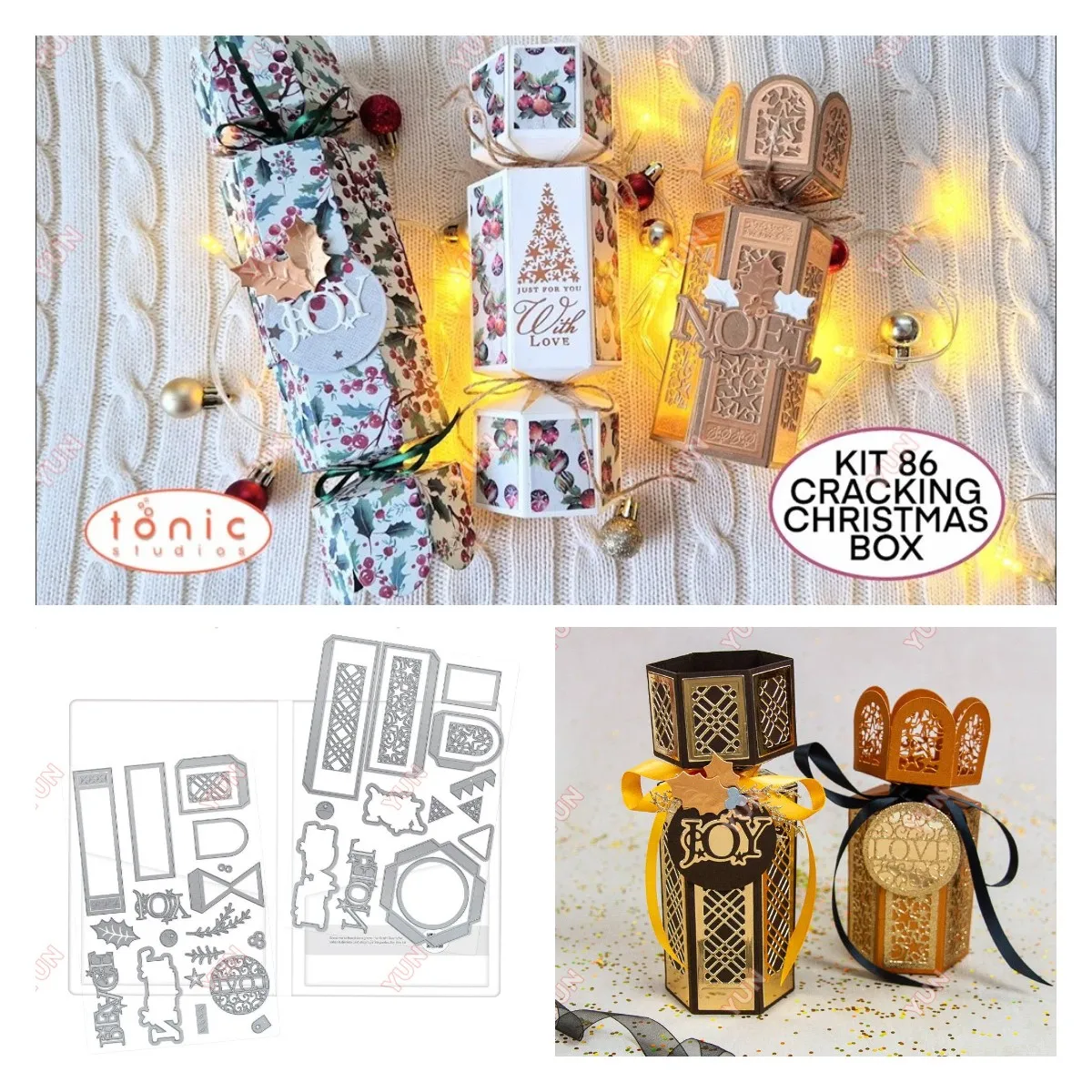 

New 2024 A Cracking Christmas Box Cutting Dies Candy Model Gift Scrapbooking Embossing DIY Paper Greeting Cards Handmade Molds