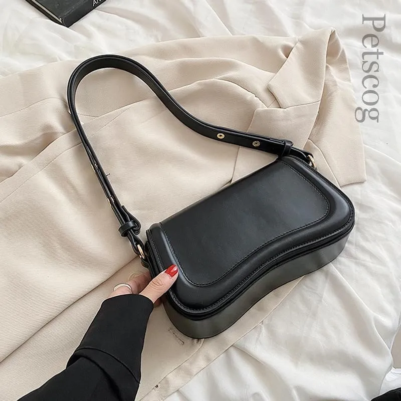 Petscog borse a tracolla a tracolla di design di lusso per le donne 2024 Pu Leather Trend borsa ascellare femminile borse con patta borsa di moda