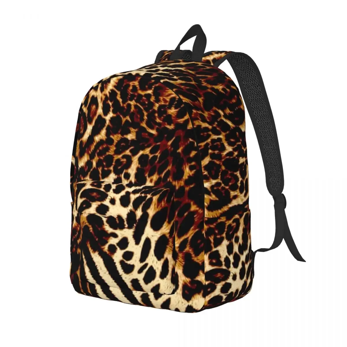 Mochila de tigre de Arte Fino de leopardo para guardería, estudiante de escuela primaria, bolsas de libros de jungla de piel abstracta, mochila de lona para niño y niña