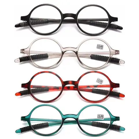 Kvinnor PC Runda Båge Läsglasögon Herr Presbyopi Glasögon Ultralätta Långsynta Glasögon Synvård +1.0~+4.0 10 best sales runda glasögon - №9