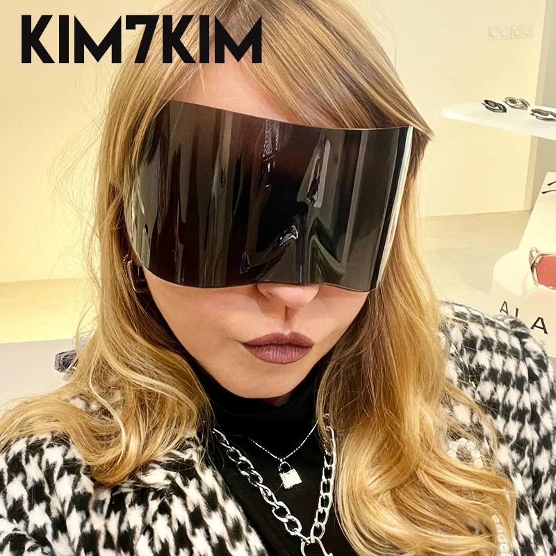 Oversized Mask Y2k Sunglasses Women 2024 Trend Punk Goggle Sun Glasses For Men 2000's Brand Designer Shield Eyewear gafas de sol