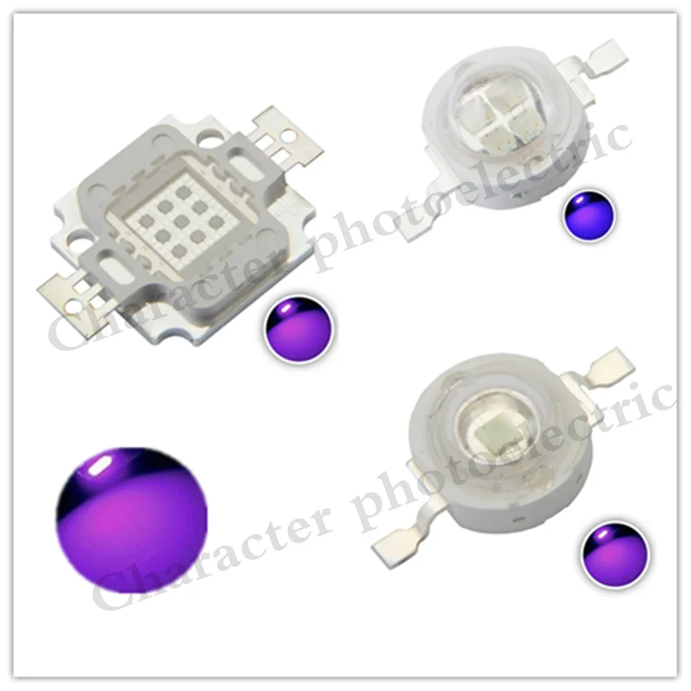 3W/5W/10W/20W/30W/50W/100 Watt UV Purple  integrated chips 365Nm 375Nm 385Nm 395Nm 405Nm High Power COB Ultraviolet Lights